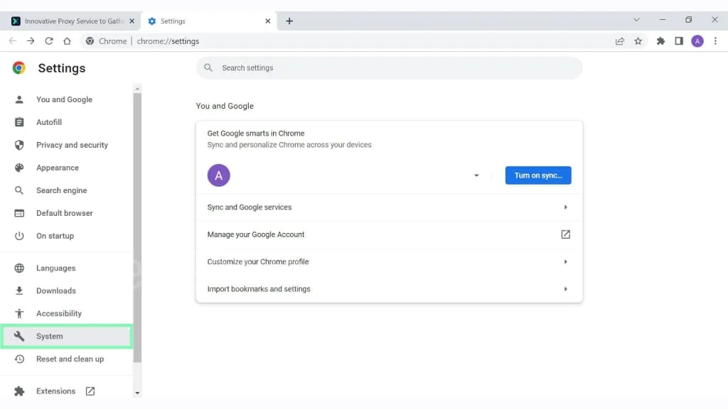 how to set a proxy server in chrome